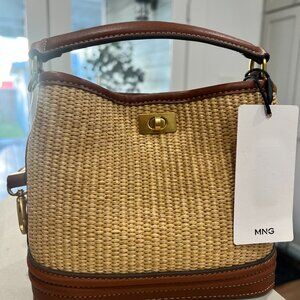 Raffia-Effect Bucket Bag